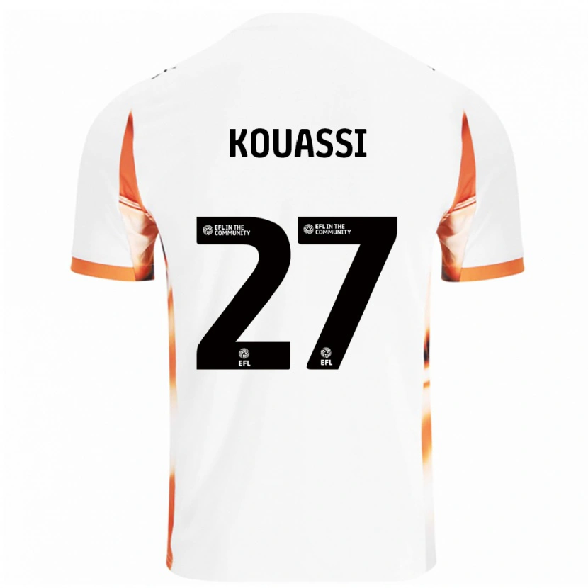 Danxen Heren Kylian Kouassi #27 Wit Oranje Zwart Uitshirt Uittenue 2025/26 T-Shirt