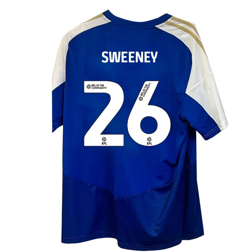 Danxen Heren Pierce Sweeney #26 Blauw Wit Goud Uitshirt Uittenue 2025/26 T-Shirt