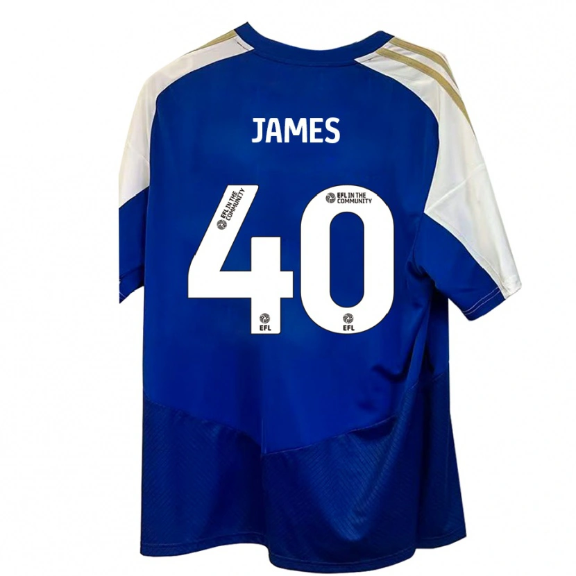 Danxen Heren Ed James #40 Blauw Wit Goud Uitshirt Uittenue 2025/26 T-Shirt