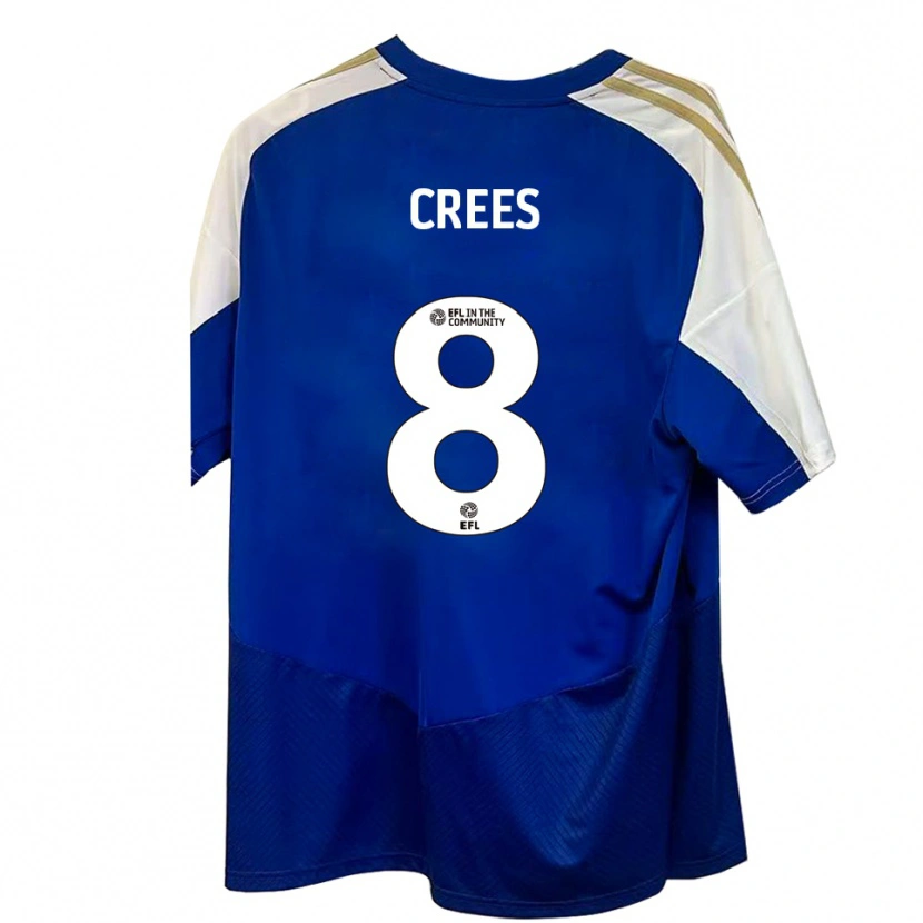 Danxen Heren Harry Crees #8 Blauw Wit Goud Uitshirt Uittenue 2025/26 T-Shirt