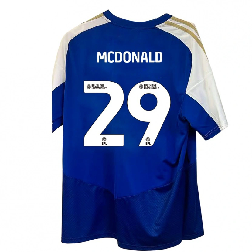 Danxen Heren Kevin Mcdonald #29 Blauw Wit Goud Uitshirt Uittenue 2025/26 T-Shirt