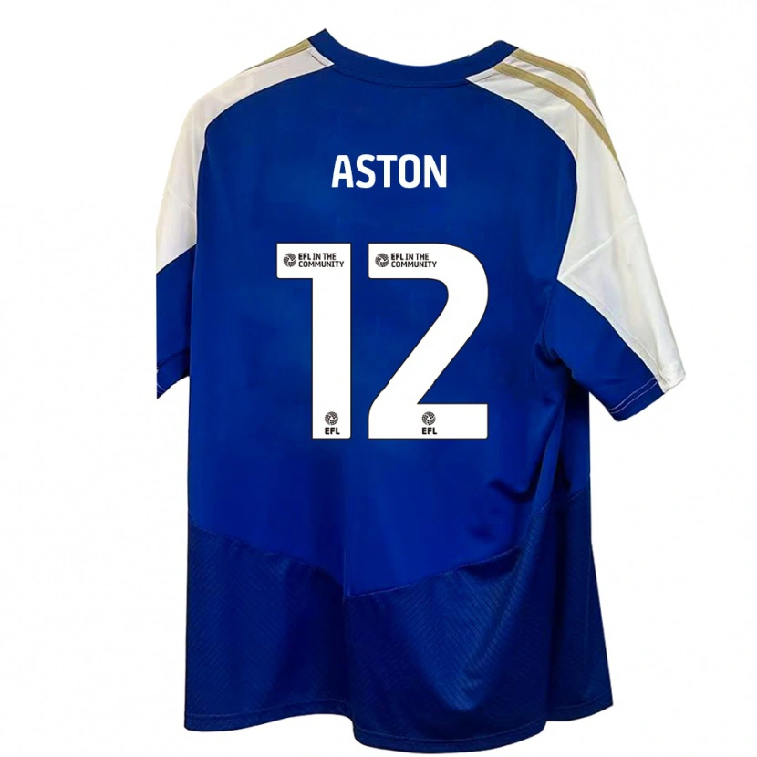Danxen Heren Logan Aston #12 Blauw Wit Goud Uitshirt Uittenue 2025/26 T-Shirt