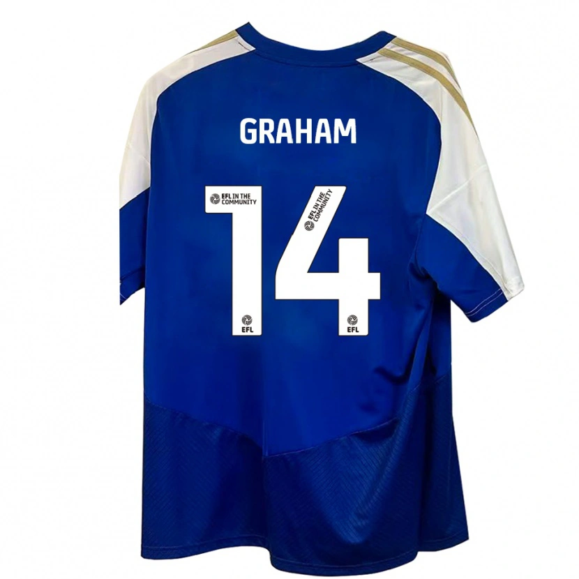 Danxen Heren Callum Graham #14 Blauw Wit Goud Uitshirt Uittenue 2025/26 T-Shirt