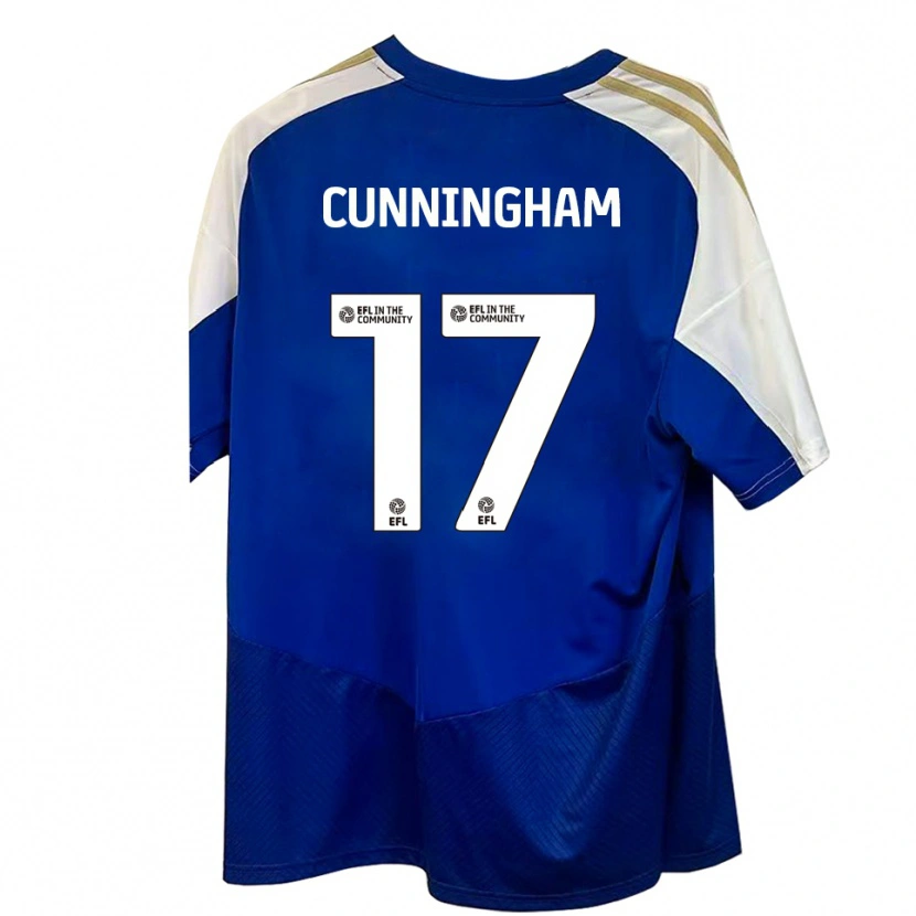 Danxen Heren Zoe Cunningham #17 Blauw Wit Goud Uitshirt Uittenue 2025/26 T-Shirt