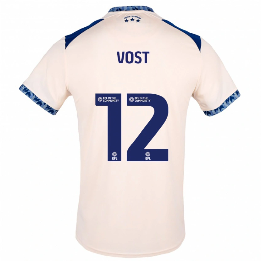 Danxen Heren Daniel Vost #12 Gebroken Wit Marine Uitshirt Uittenue 2025/26 T-Shirt