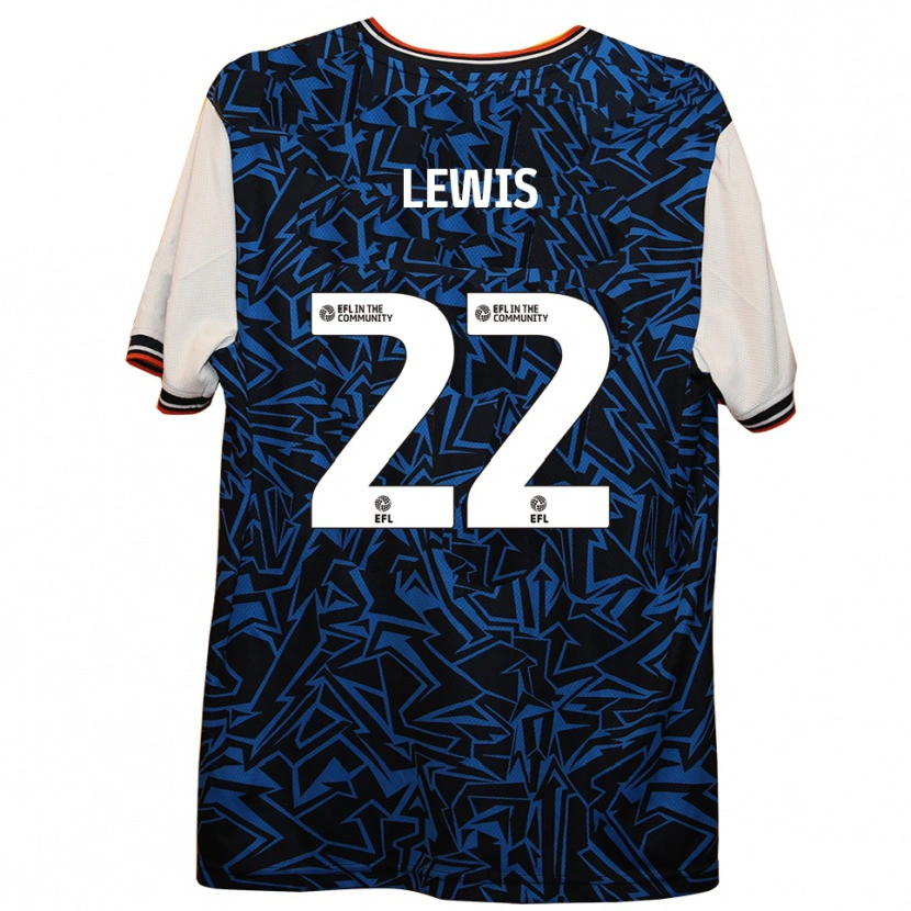Danxen Heren Shanice Lewis #22 Blauw Zwart Wit Uitshirt Uittenue 2025/26 T-Shirt