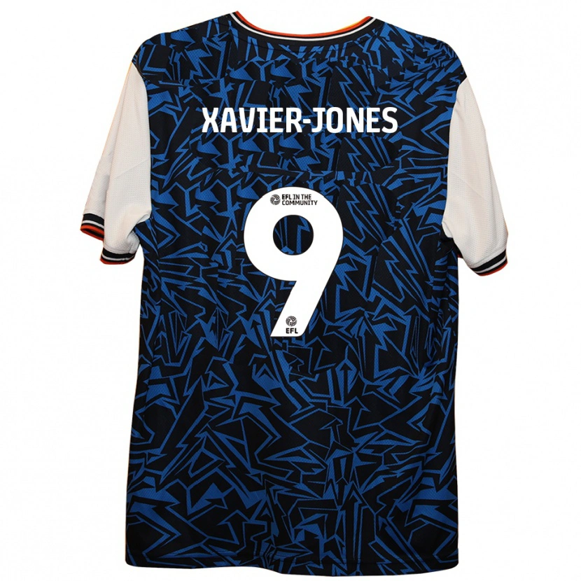 Danxen Heren Tate Xavier-Jones #9 Blauw Zwart Wit Uitshirt Uittenue 2025/26 T-Shirt
