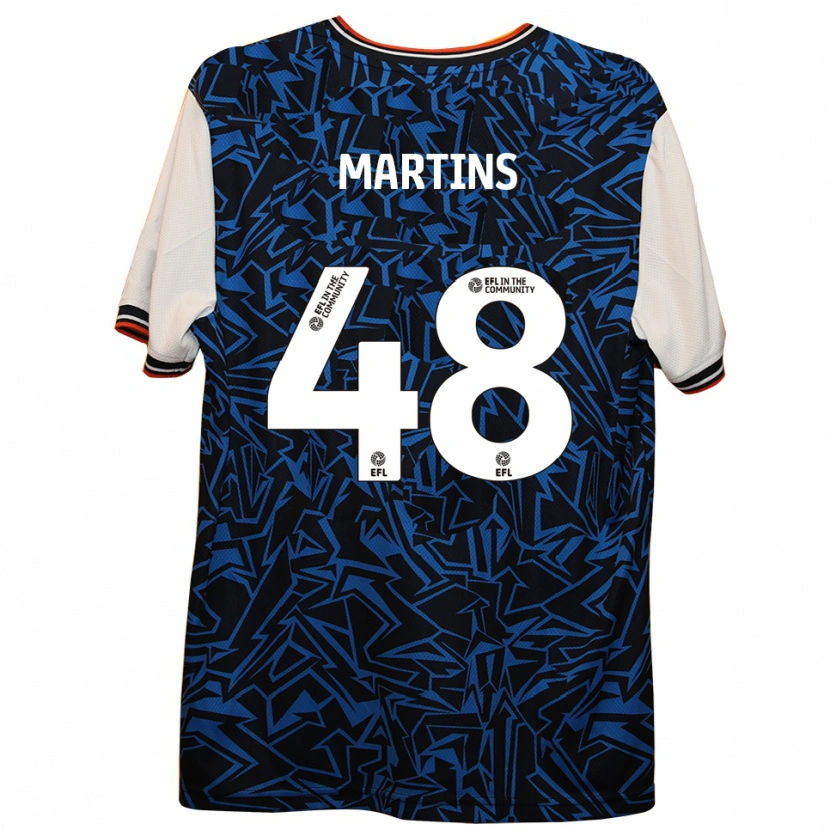 Danxen Heren Dominic Dos Santos Martins #48 Blauw Zwart Wit Uitshirt Uittenue 2025/26 T-Shirt
