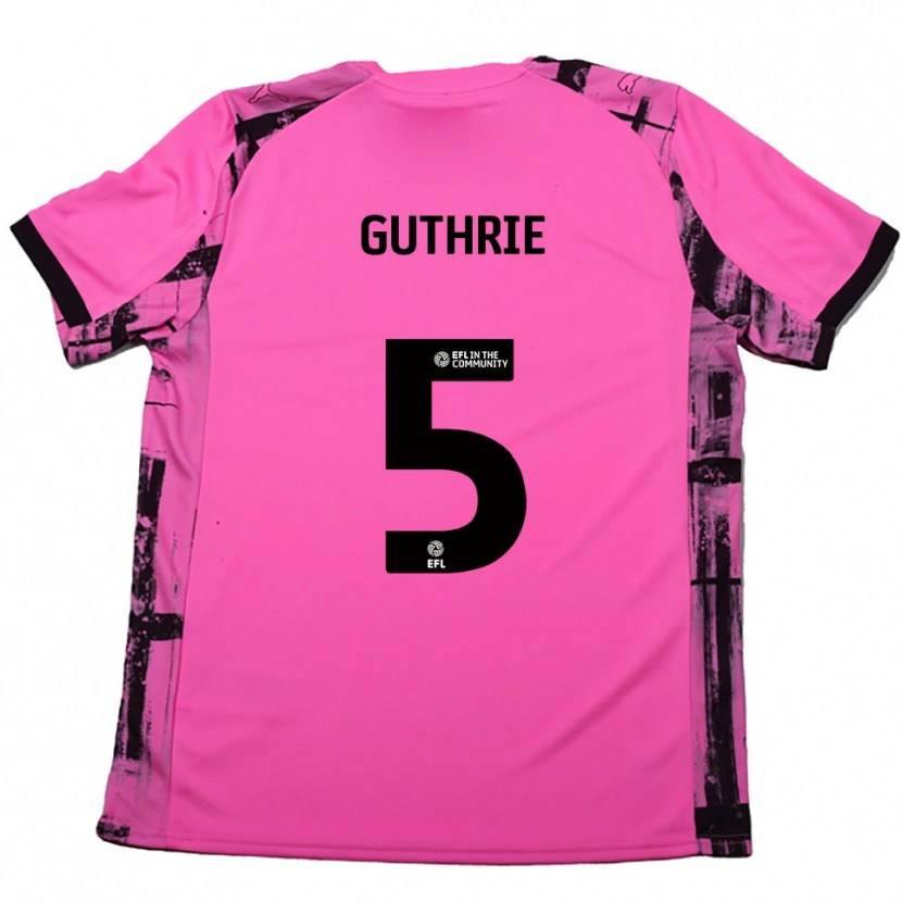 Danxen Heren Jon Guthrie #5 Roosrood Zwart Uitshirt Uittenue 2025/26 T-Shirt