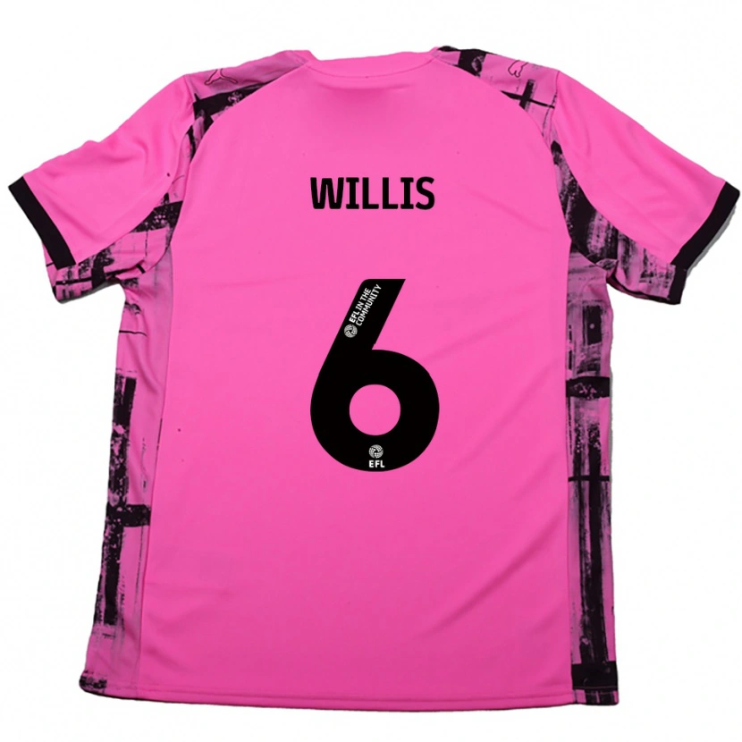 Danxen Heren Jordan Willis #6 Roosrood Zwart Uitshirt Uittenue 2025/26 T-Shirt