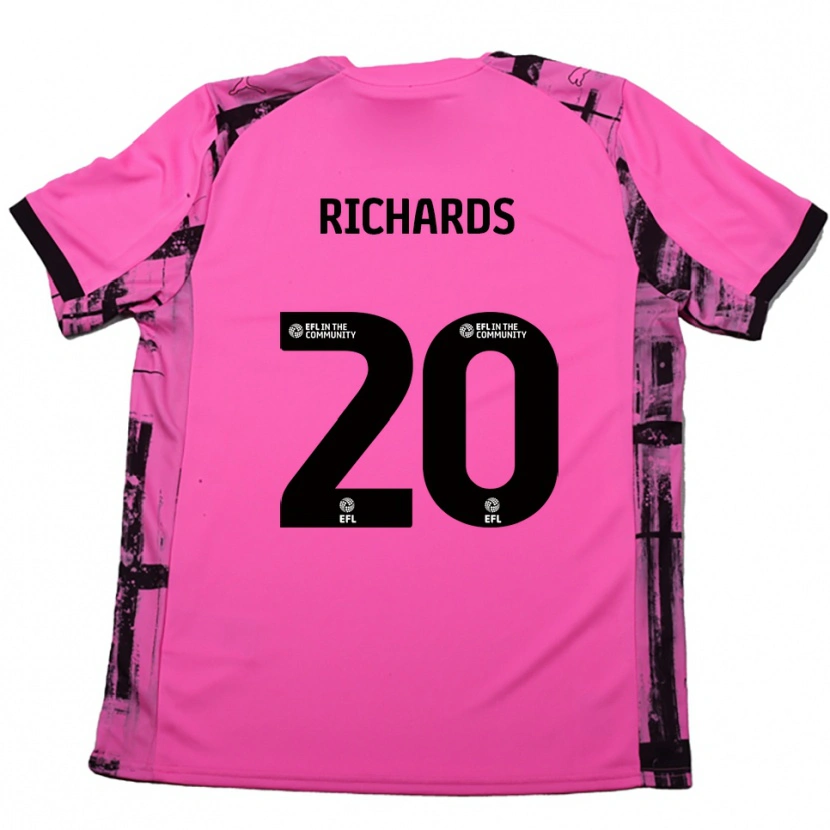 Danxen Heren Mia Richards #20 Roosrood Zwart Uitshirt Uittenue 2025/26 T-Shirt