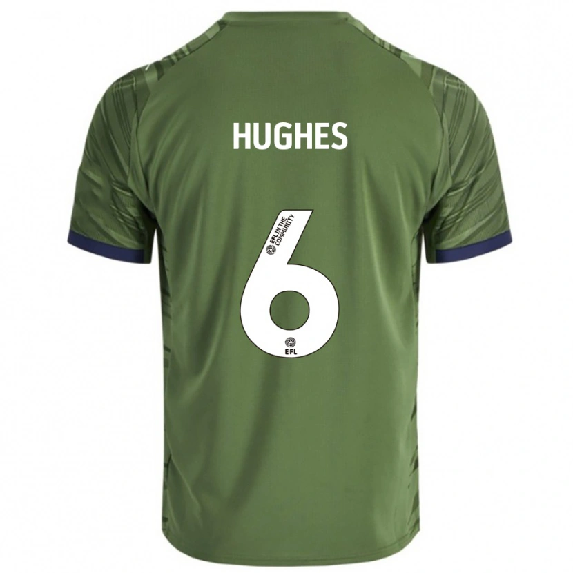 Danxen Heren Sam Hughes #6 Groen Wit Uitshirt Uittenue 2025/26 T-Shirt