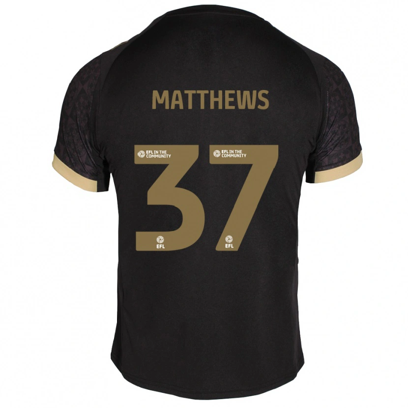 Danxen Heren Jack Matthews #37 Zwart Goud Uitshirt Uittenue 2025/26 T-Shirt