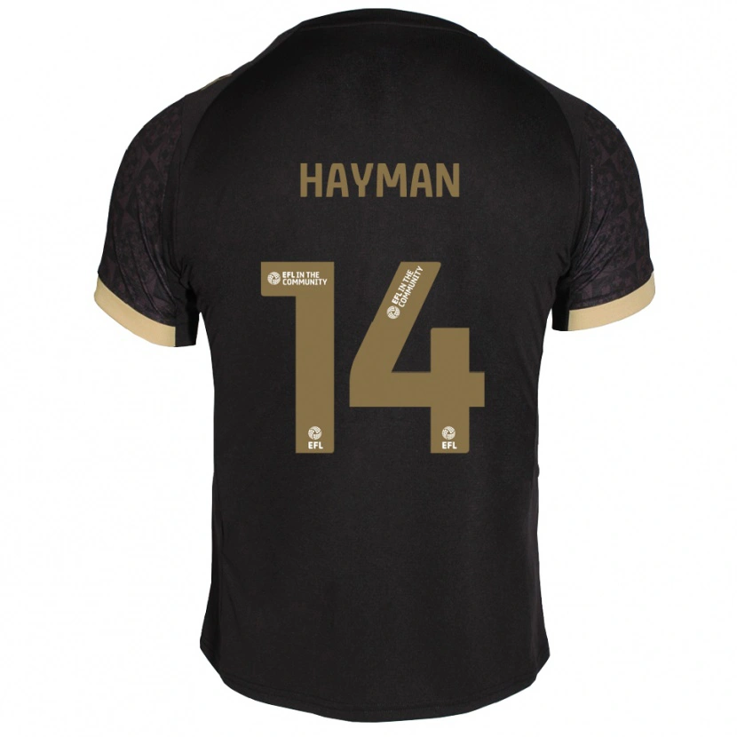 Danxen Heren Sam Hayman #14 Zwart Goud Uitshirt Uittenue 2025/26 T-Shirt