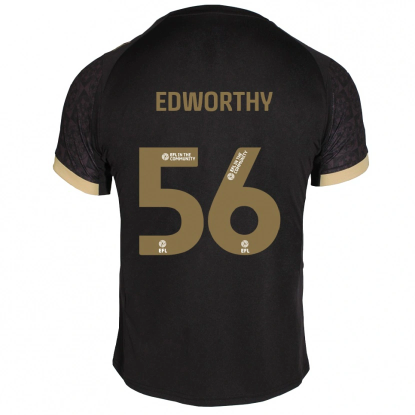 Danxen Heren Kieran Edworthy #56 Zwart Goud Uitshirt Uittenue 2025/26 T-Shirt