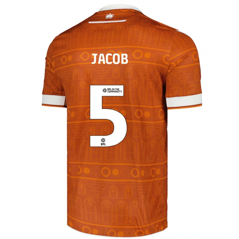 Danxen Heren Matty Jacob #5 Oranje Wit Uitshirt Uittenue 2025/26 T-Shirt