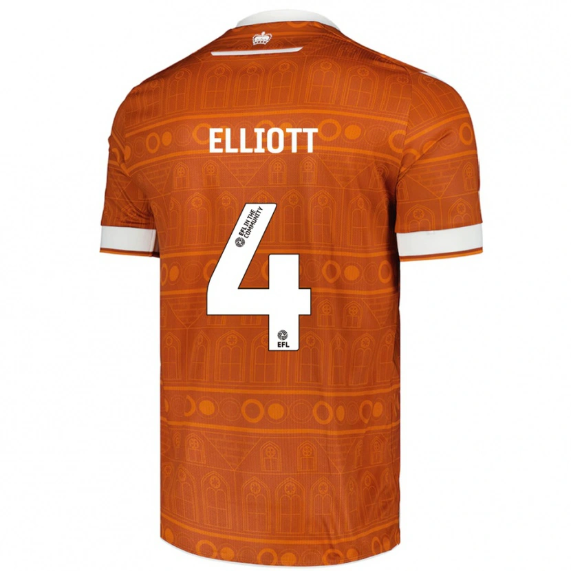 Danxen Heren Ben Elliott #4 Oranje Wit Uitshirt Uittenue 2025/26 T-Shirt