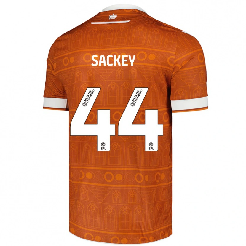 Danxen Heren Tyler Sackey #44 Oranje Wit Uitshirt Uittenue 2025/26 T-Shirt