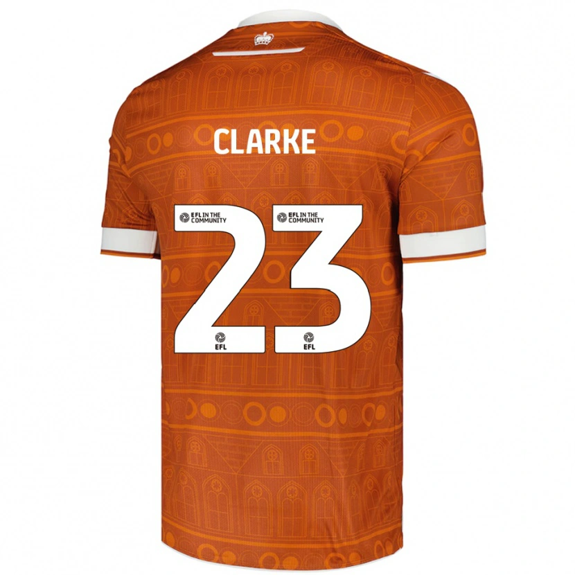 Danxen Heren John Clarke #23 Oranje Wit Uitshirt Uittenue 2025/26 T-Shirt