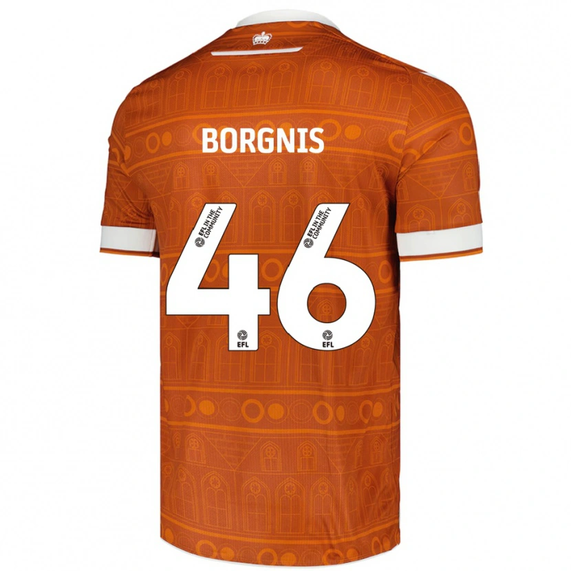 Danxen Heren Jacob Borgnis #46 Oranje Wit Uitshirt Uittenue 2025/26 T-Shirt