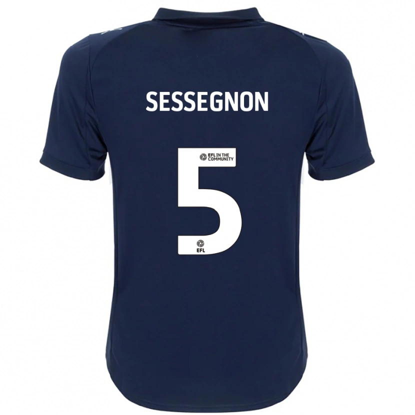 Danxen Heren Steven Sessegnon #5 Marine Wit Uitshirt Uittenue 2025/26 T-Shirt