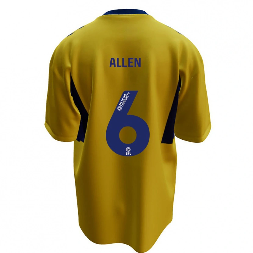 Danxen Heren Taylor Allen #6 Geel Blauw Uitshirt Uittenue 2025/26 T-Shirt