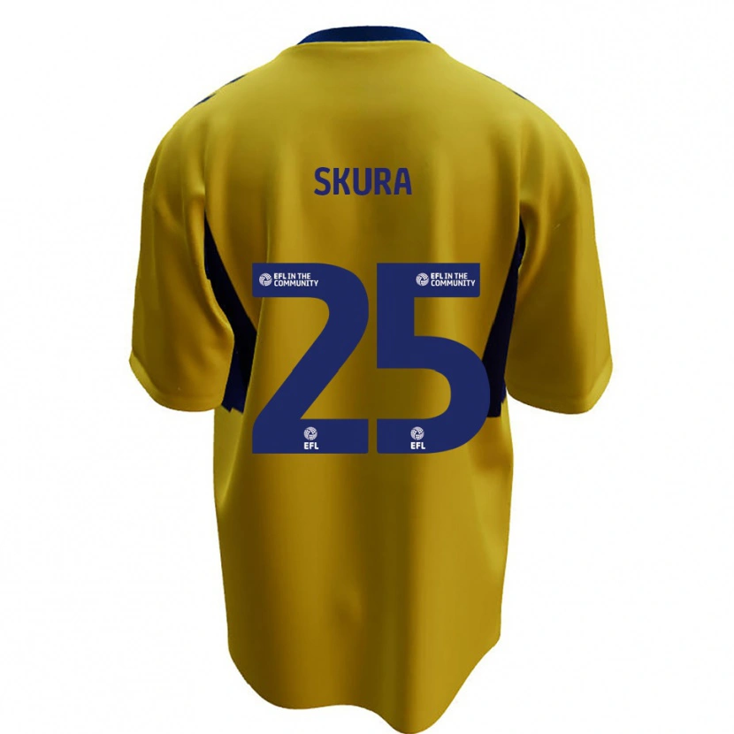 Danxen Heren Declan Skura #25 Geel Blauw Uitshirt Uittenue 2025/26 T-Shirt