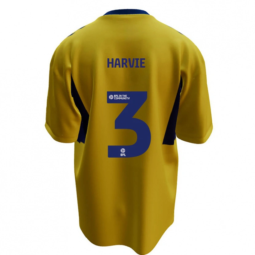 Danxen Heren Daniel Harvie #3 Geel Blauw Uitshirt Uittenue 2025/26 T-Shirt