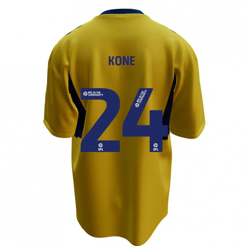 Danxen Heren Richard Kone #24 Geel Blauw Uitshirt Uittenue 2025/26 T-Shirt