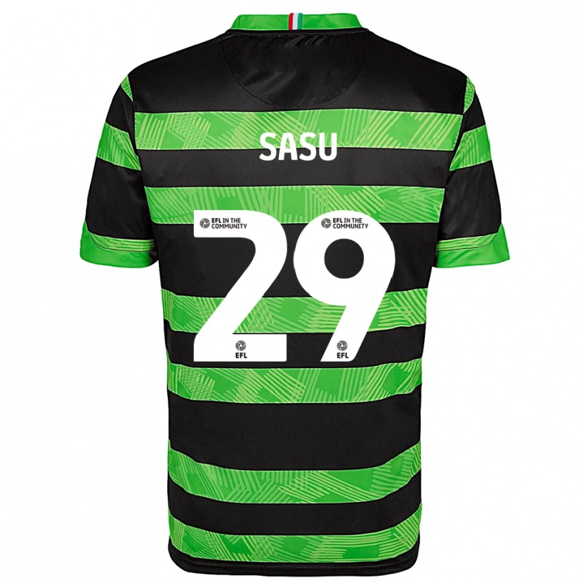 Danxen Heren Aron Sasu #29 Zwart Groen Uitshirt Uittenue 2025/26 T-Shirt