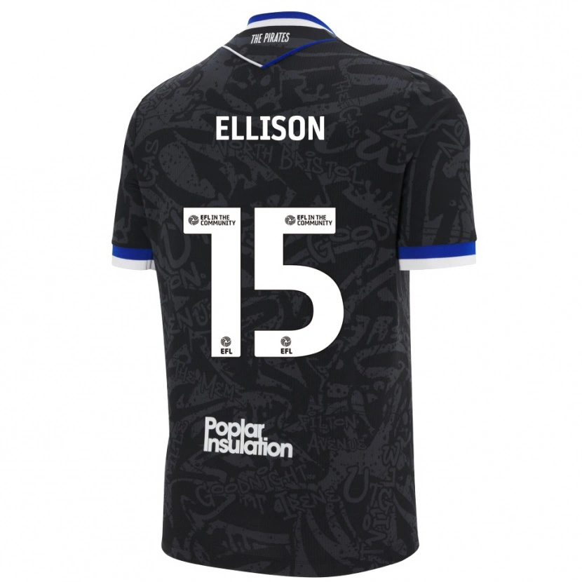 Danxen Heren Dan Ellison #15 Zwart Wit Uitshirt Uittenue 2025/26 T-Shirt