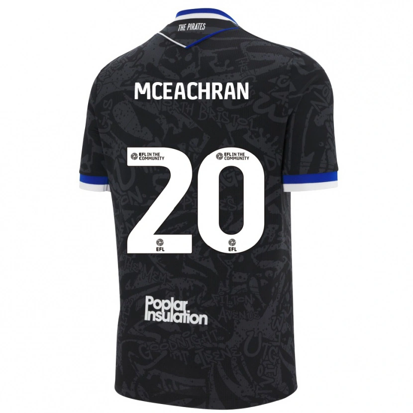 Danxen Heren Josh Mceachran #20 Zwart Wit Uitshirt Uittenue 2025/26 T-Shirt