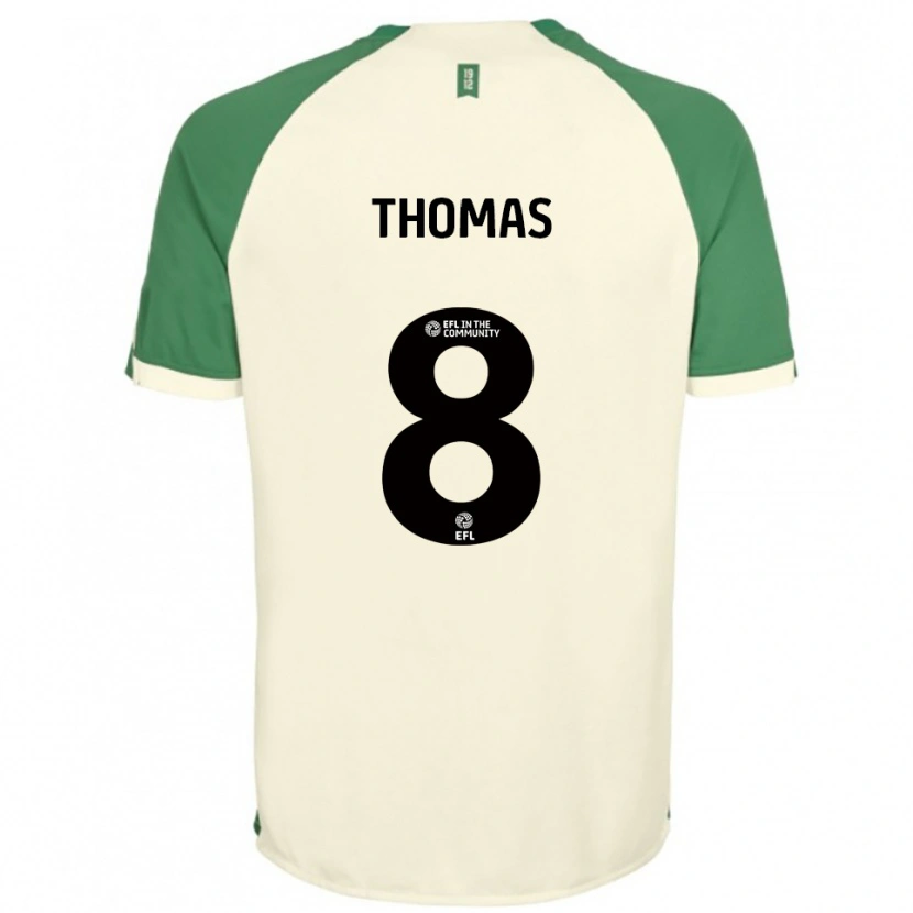 Danxen Heren George Thomas #8 Gebroken Wit Groen Uitshirt Uittenue 2025/26 T-Shirt