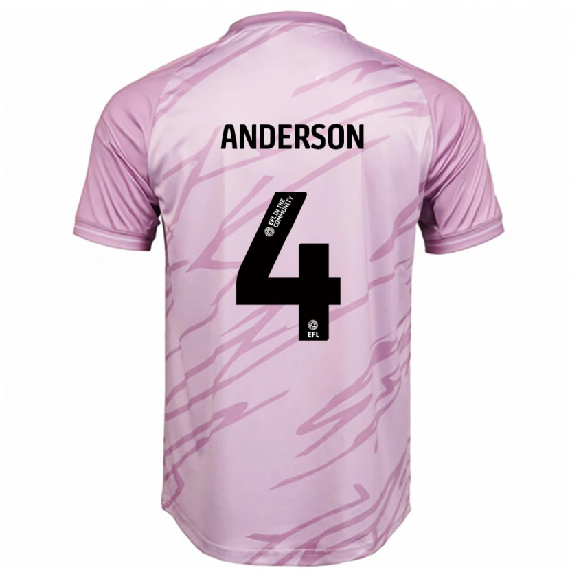 Danxen Heren Tom Anderson #4 Roze Zwart Uitshirt Uittenue 2025/26 T-Shirt