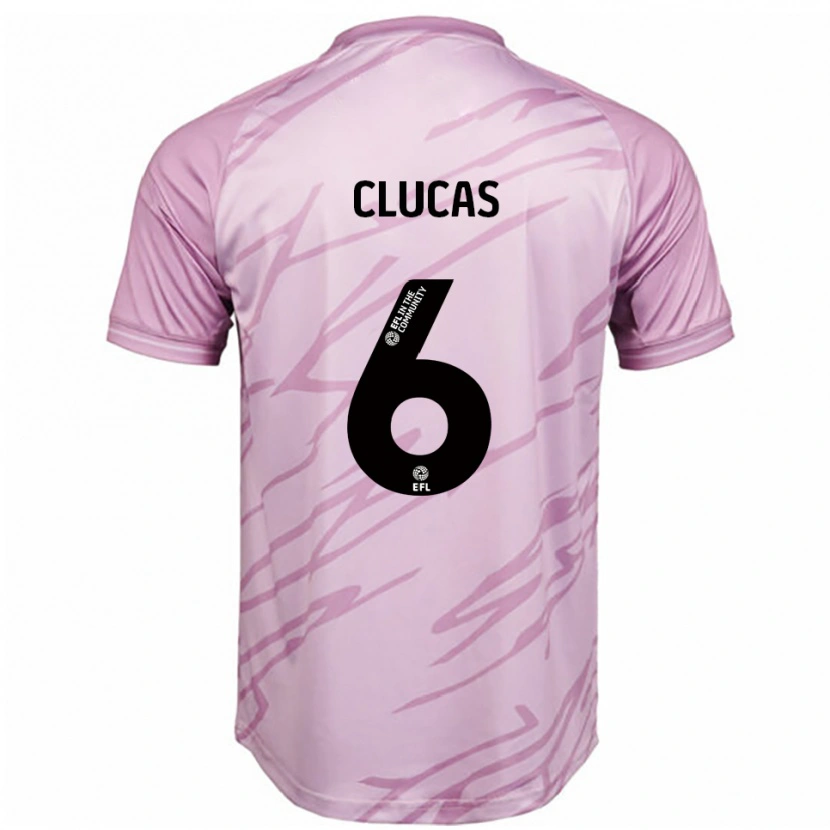 Danxen Heren Sam Clucas #6 Roze Zwart Uitshirt Uittenue 2025/26 T-Shirt