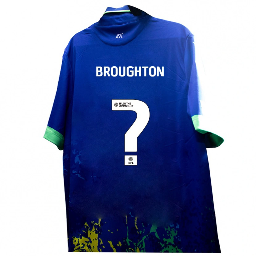 Danxen Heren Olly Broughton #0 Blauw Geel Uitshirt Uittenue 2025/26 T-Shirt