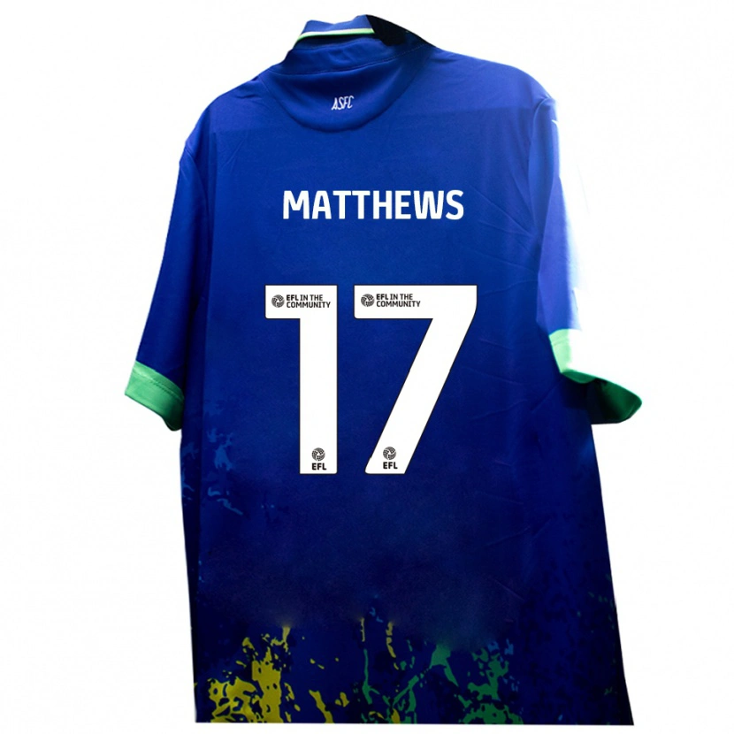 Danxen Heren Devon Matthews #17 Blauw Geel Uitshirt Uittenue 2025/26 T-Shirt