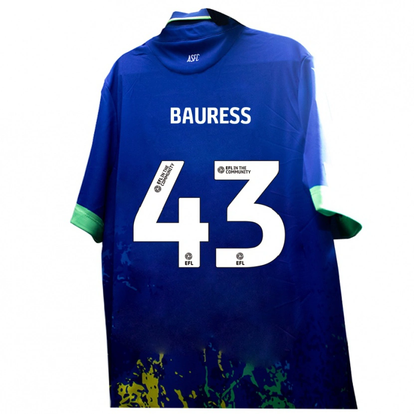 Danxen Heren Joe Bauress #43 Blauw Geel Uitshirt Uittenue 2025/26 T-Shirt
