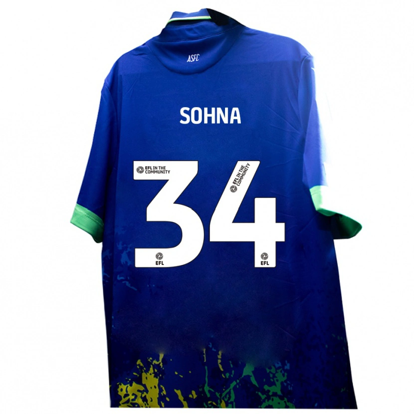 Danxen Heren Sheikh Sohna #34 Blauw Geel Uitshirt Uittenue 2025/26 T-Shirt