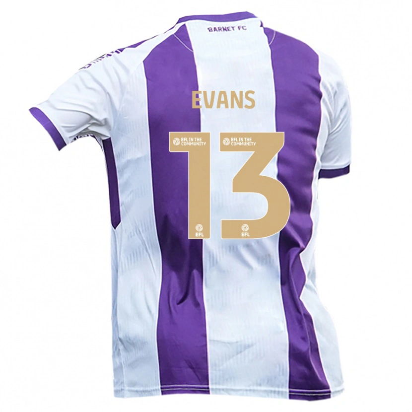 Danxen Heren Owen Evans #13 Wit Paars Uitshirt Uittenue 2025/26 T-Shirt