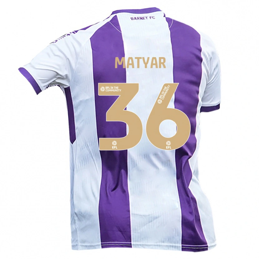 Danxen Heren Rohat Matyar #36 Wit Paars Uitshirt Uittenue 2025/26 T-Shirt