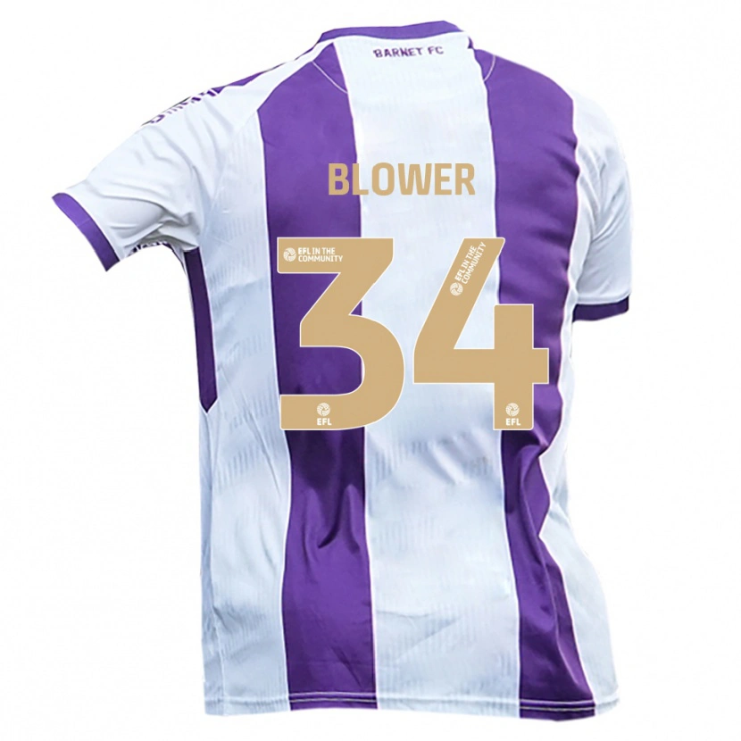 Danxen Heren Jack Blower #34 Wit Paars Uitshirt Uittenue 2025/26 T-Shirt