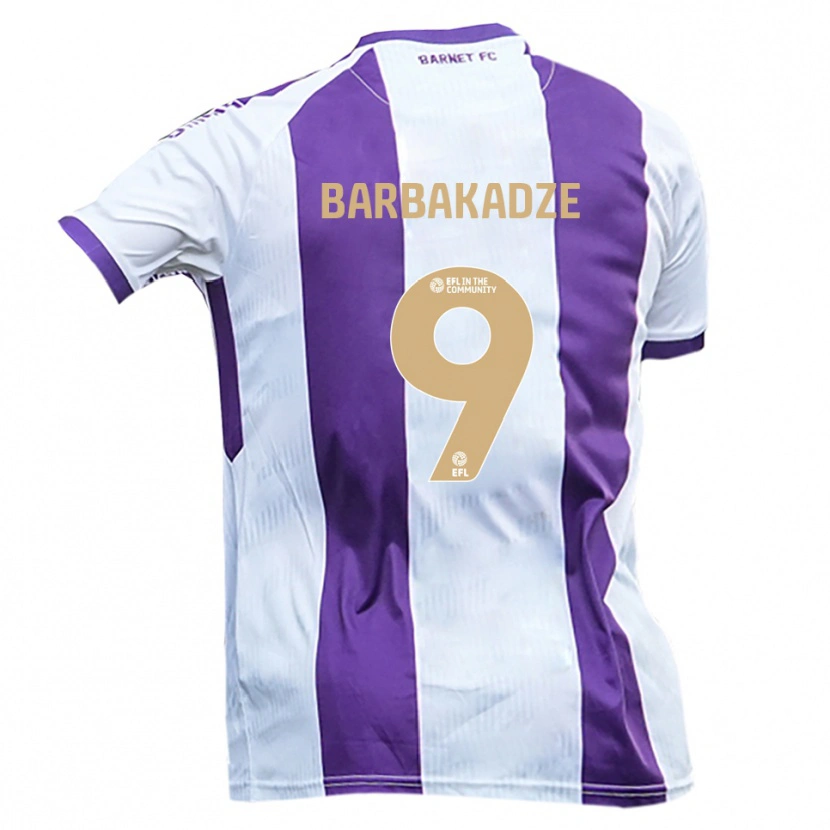 Danxen Heren David Barbakadze #9 Wit Paars Uitshirt Uittenue 2025/26 T-Shirt