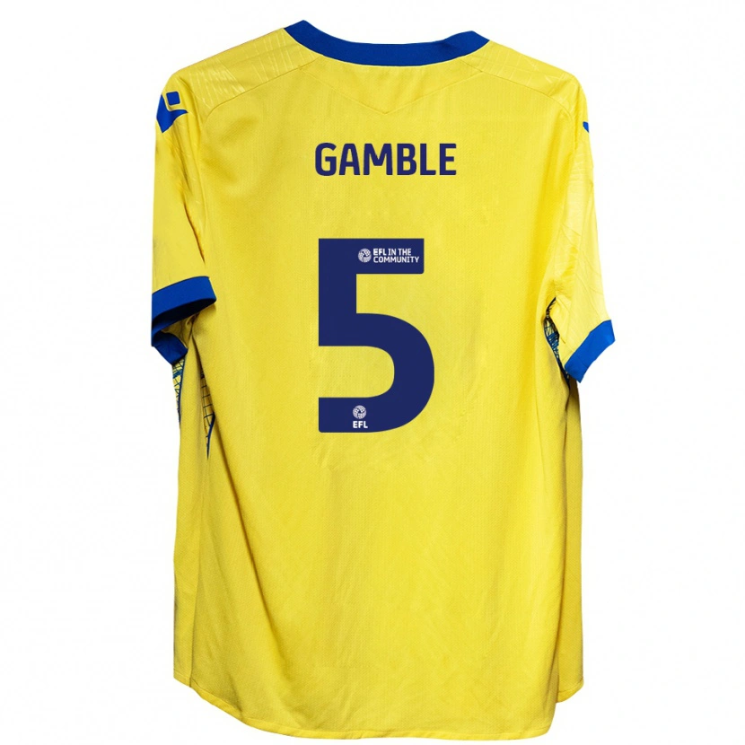Danxen Heren Niamh Gamble #5 Geel Blauw Uitshirt Uittenue 2025/26 T-Shirt
