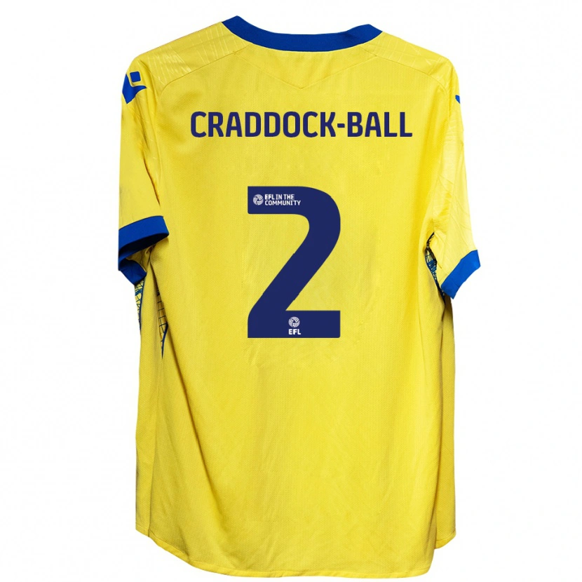 Danxen Heren Jac Craddock-Ball #2 Geel Blauw Uitshirt Uittenue 2025/26 T-Shirt
