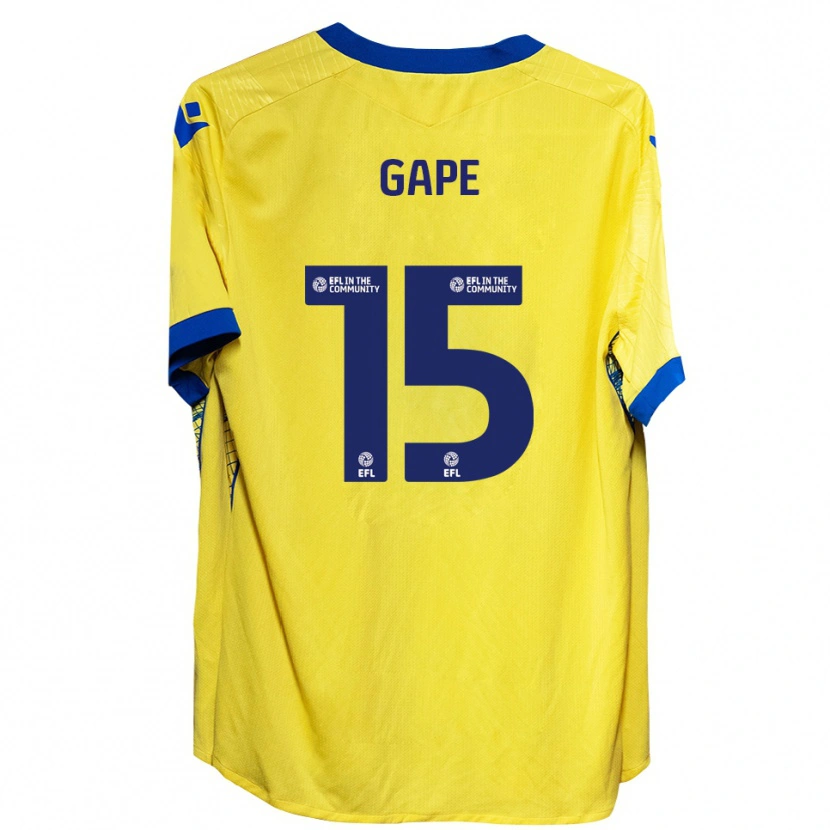 Danxen Heren Dominic Gape #15 Geel Blauw Uitshirt Uittenue 2025/26 T-Shirt