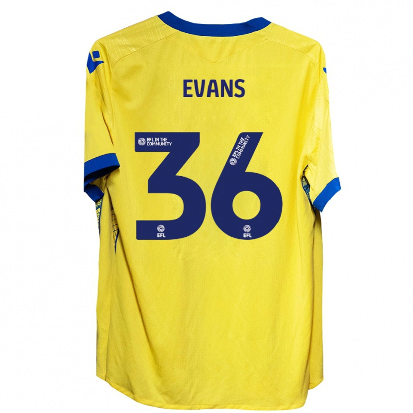 Danxen Heren Makise Evans #36 Geel Blauw Uitshirt Uittenue 2025/26 T-Shirt