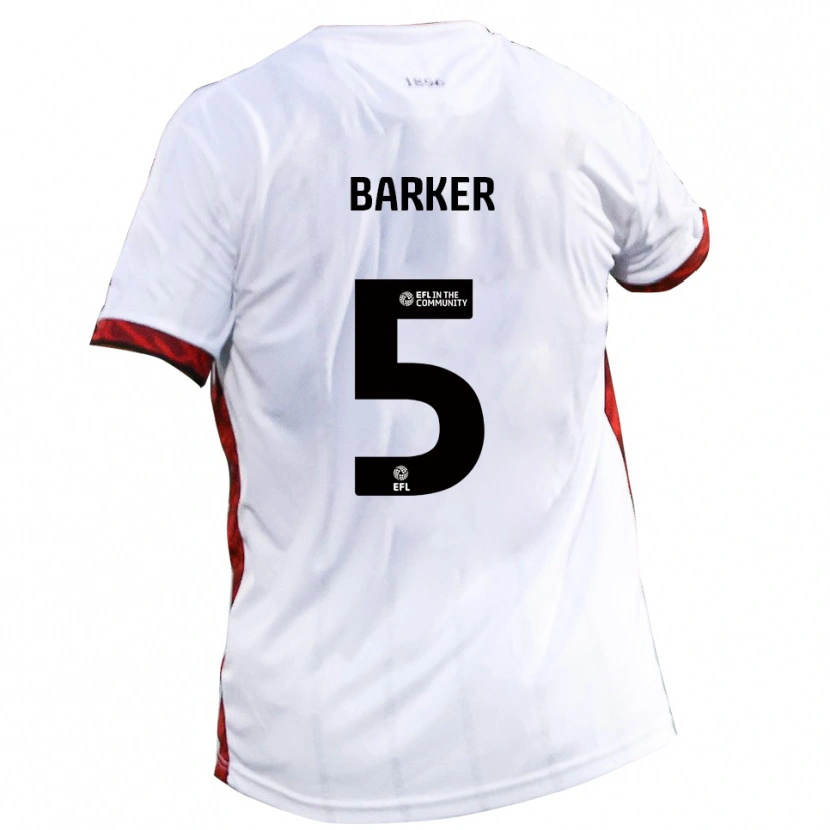 Danxen Heren Charlie Barker #5 Wit Rood Zwart Uitshirt Uittenue 2025/26 T-Shirt