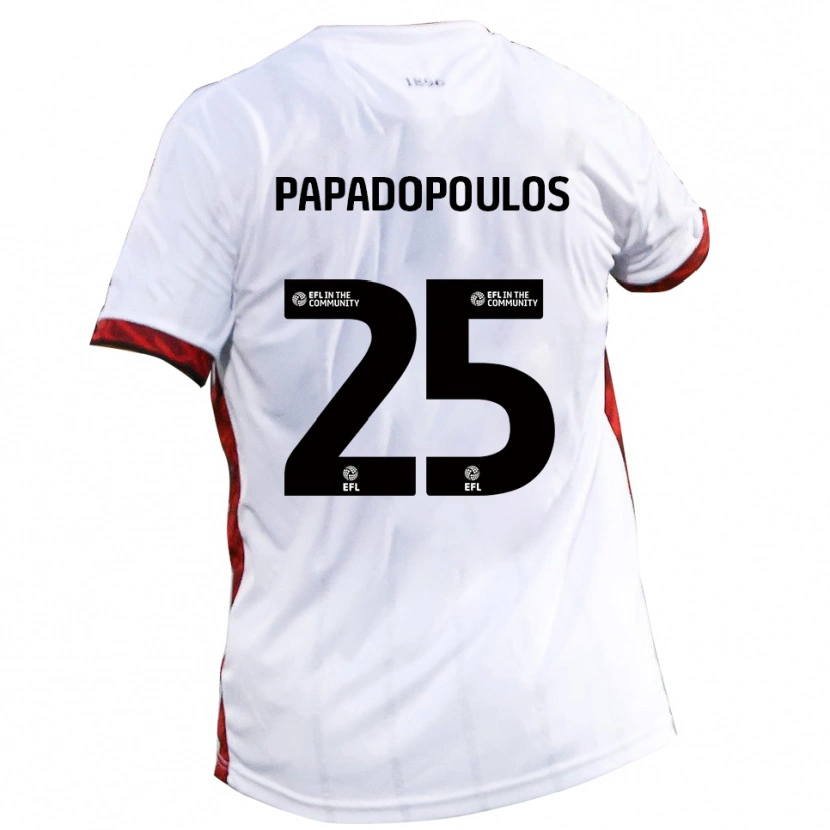 Danxen Heren Antony Papadopoulos #25 Wit Rood Zwart Uitshirt Uittenue 2025/26 T-Shirt