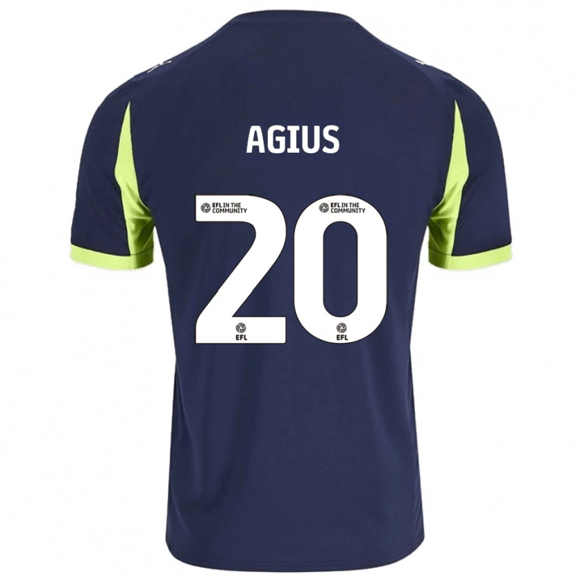 Danxen Heren Calum Agius #20 Marine Fluorescerend Groen Uitshirt Uittenue 2025/26 T-Shirt